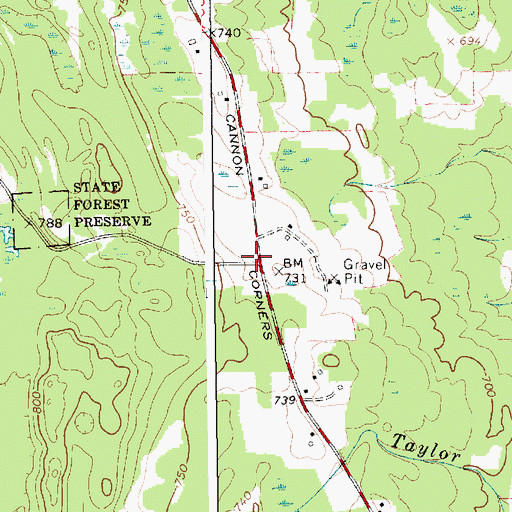 Topographic Map of White School (historical), NY