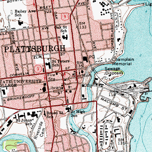Topographic Map of Clinton County Jail, NY