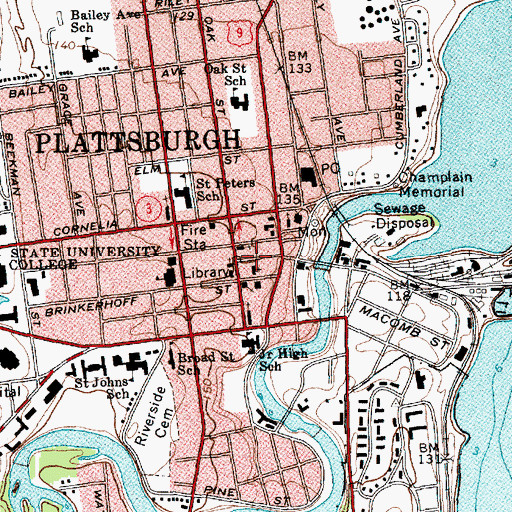 Topographic Map of Champlain Theatre, NY