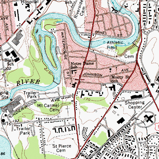 Topographic Map of Our Lady of Victory Roman Catholic Church, NY