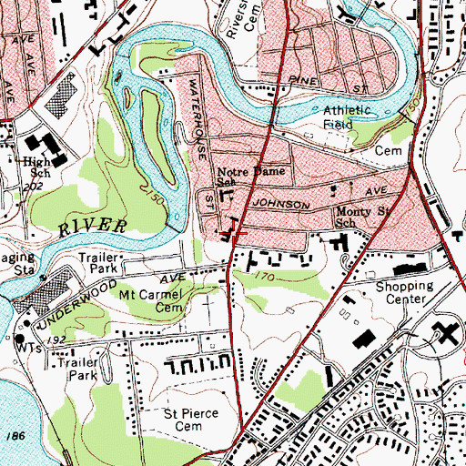 Topographic Map of Our Lady of Victory Academy, NY