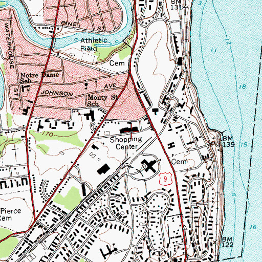 Topographic Map of Skyway Corners Shopping Center, NY