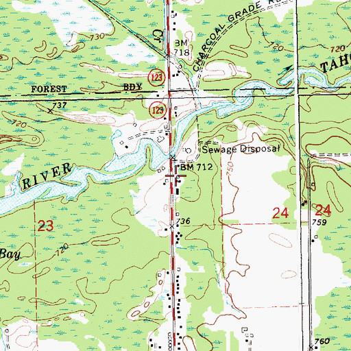 Topographic Map of Tahquamenon Logging Museum, MI