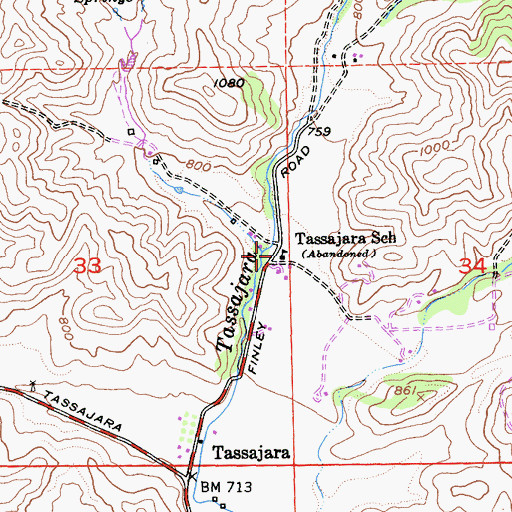 Topographic Map of Tassajara School, CA