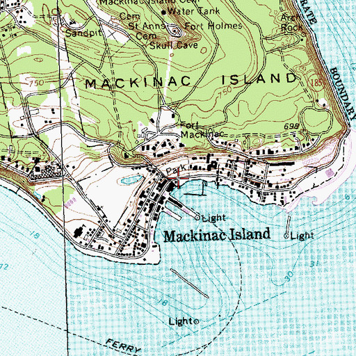 Topographic Map of Island House Historical Marker, MI