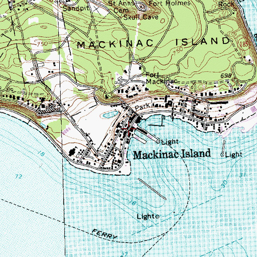 Topographic Map of Old Agency House Historical Marker (historical), MI