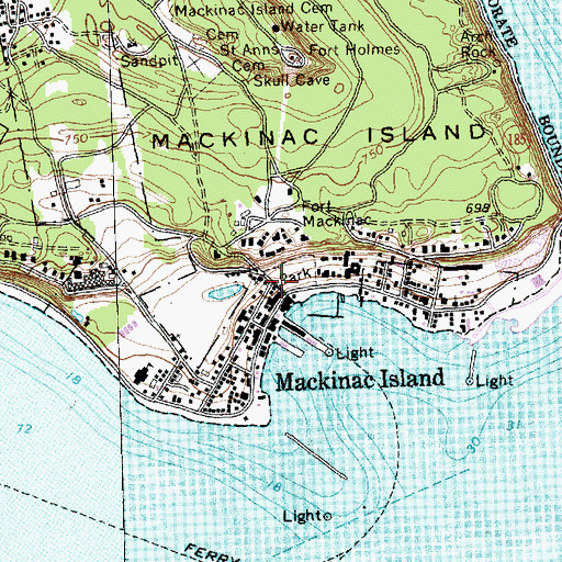 Topographic Map of Early Missionary Bark Chapel Historical Marker (historical), MI