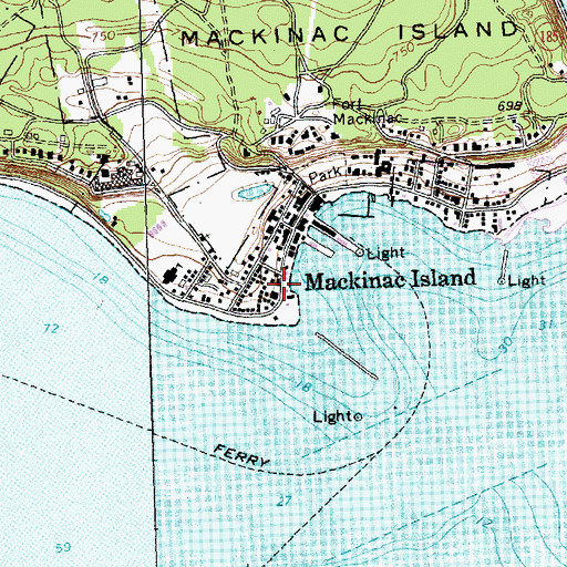 Topographic Map of Lake View Hotel Historical Marker, MI