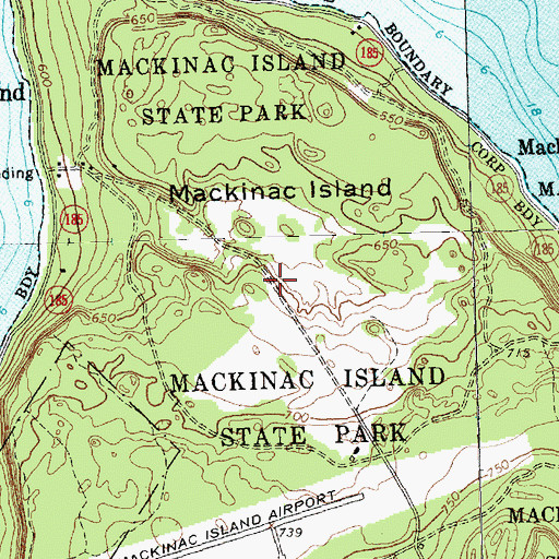 Topographic Map of Battlefield of 1814 Historical Marker, MI