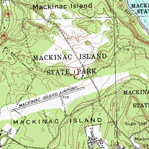 Topographic Map of Wawashkamo Historical Marker, MI