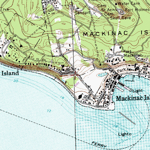 Topographic Map of Mackinac Conference Historical Marker, MI