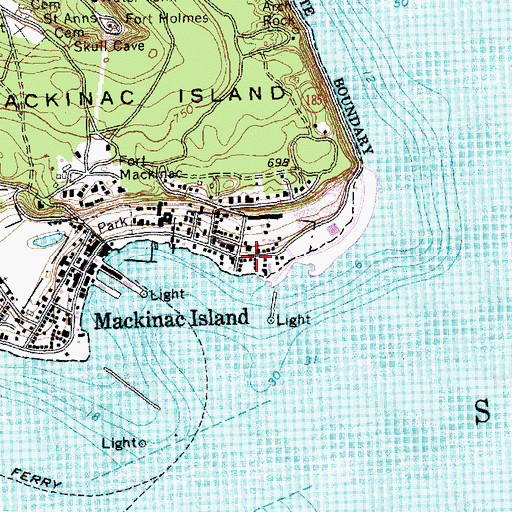 Topographic Map of Mission Church Historical Marker, MI