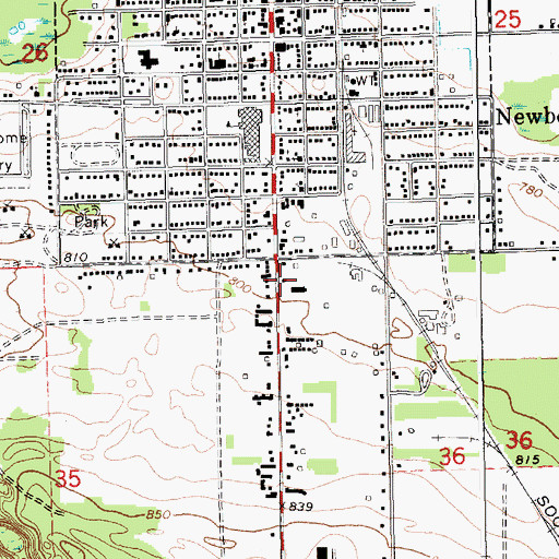 Topographic Map of Newberry Police Department, MI