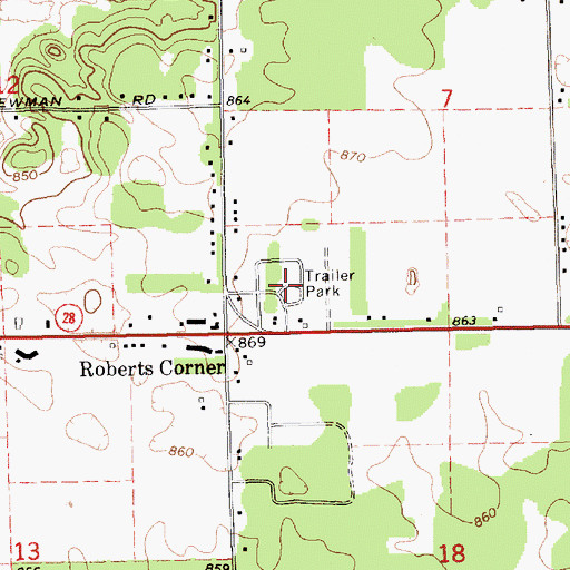 Topographic Map of Great Northern Trailer Court, MI