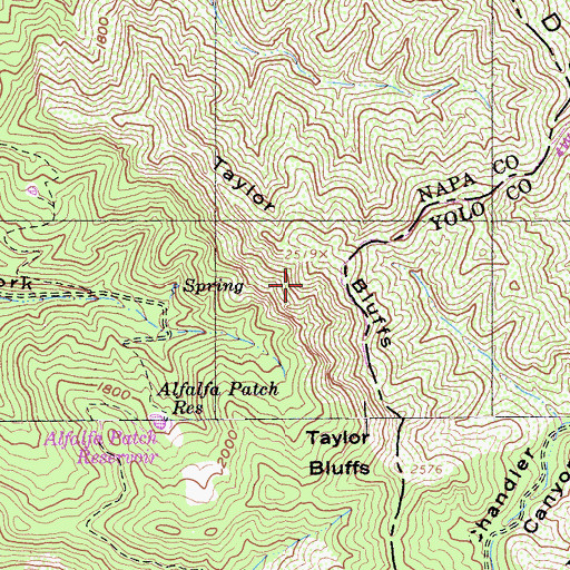 Topographic Map of Taylor Bluffs, CA