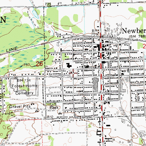 Topographic Map of Jail and Sheriff's Residence Historical Marker, MI