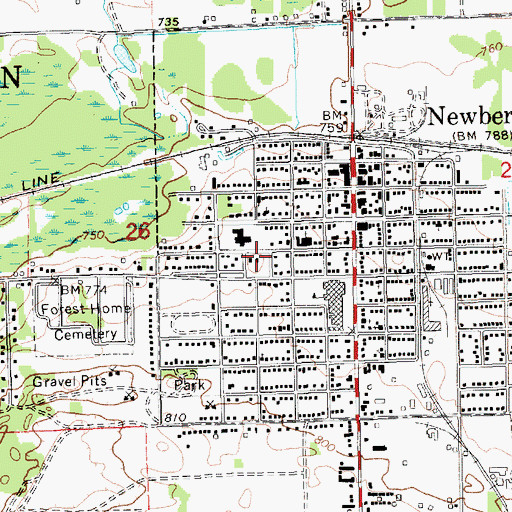 Topographic Map of Luce County Sheriff's Office, MI