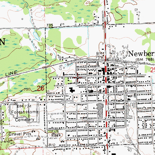 Topographic Map of Our Redeemer Lutheran Church, MI