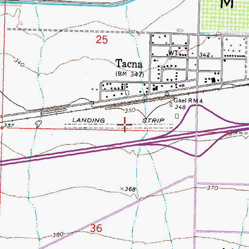 Topographic Map of Tacna Landing Strip (historical), AZ