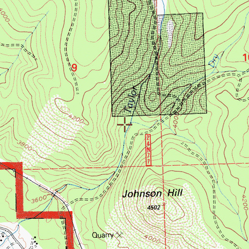 Topographic Map of Taylor Creek, CA