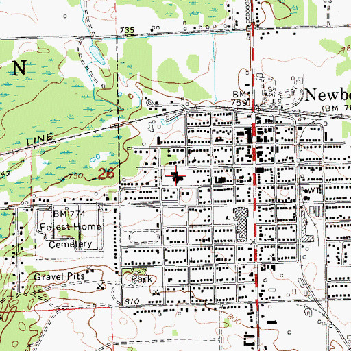 Topographic Map of Spine and Sport Clinic, MI