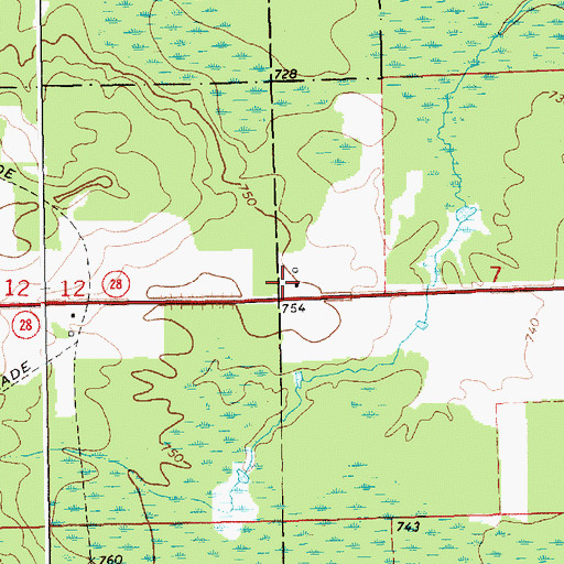 Topographic Map of Church of Christ, MI