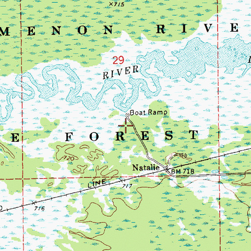 Topographic Map of Natalie State Forest Campground, MI