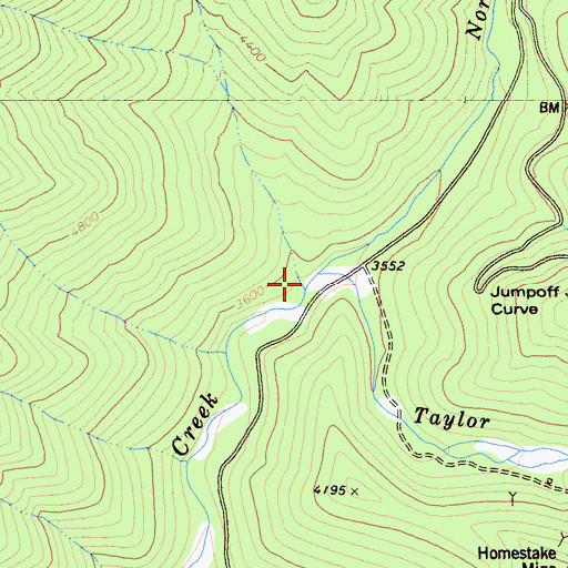 Topographic Map of Taylor Creek, CA