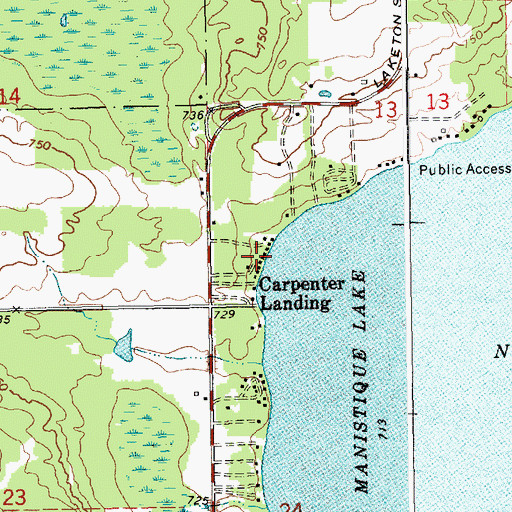 Topographic Map of Seabrook Post Office (historical), MI