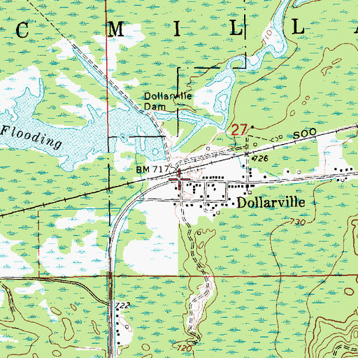 Topographic Map of Dollarville Station, MI