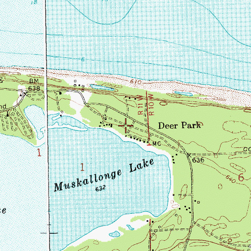 Topographic Map of Deerpark Post Office (historical), MI