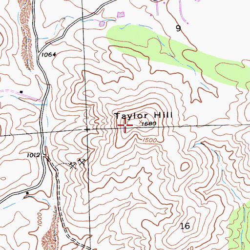 Topographic Map of Taylor Hill, CA
