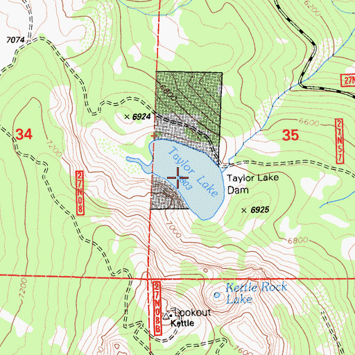 Topographic Map of Taylor Lake, CA