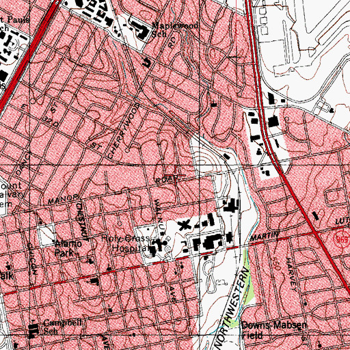 Topographic Map of Horizon Worship Center, TX