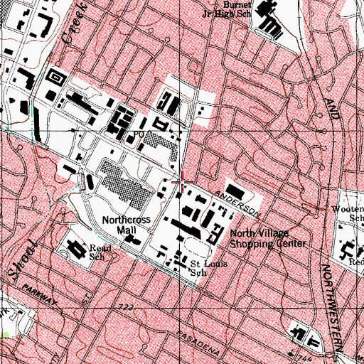 Topographic Map of Maranatha Christian Church, TX