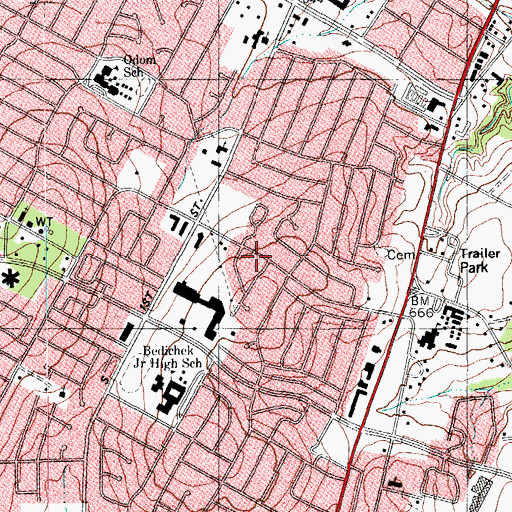 Topographic Map of Monte Horeb Asamblea De Dios, TX