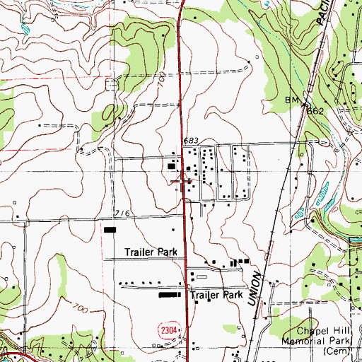 Topographic Map of New Bethel African Methodist Episcopal Church, TX