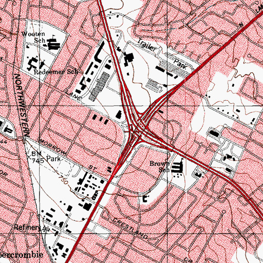 Topographic Map of New Vision Church, TX