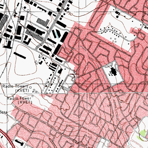 Topographic Map of North Austin Christian Church, TX