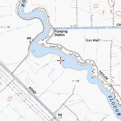 Topographic Map of Taylor Slough, CA