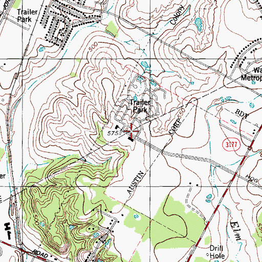 Topographic Map of Open Door Bible Fellowship, TX