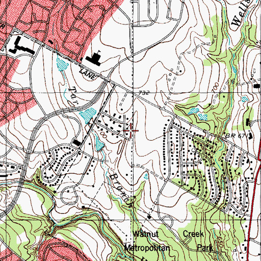 Topographic Map of Parmer Lane Baptist Church, TX