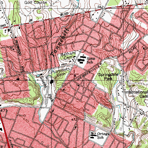 Topographic Map of Pleasant Grove Baptist Church, TX