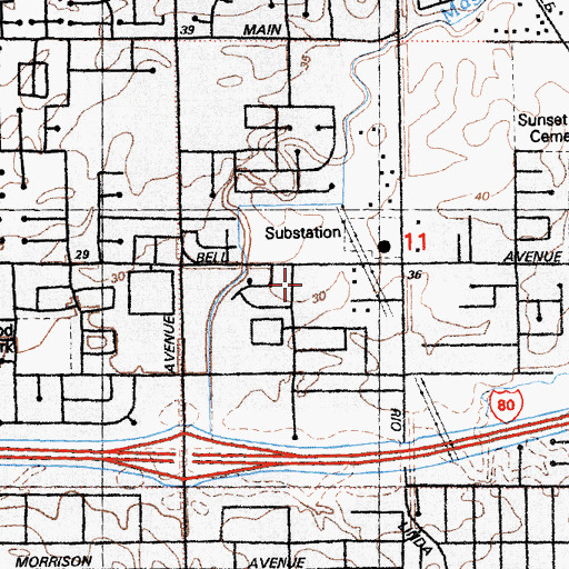 Topographic Map of Taylor Street Elementary School, CA