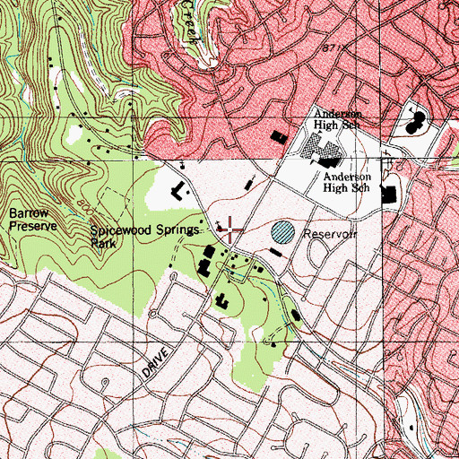 Topographic Map of Saint Matthew's Episcopal Church, TX