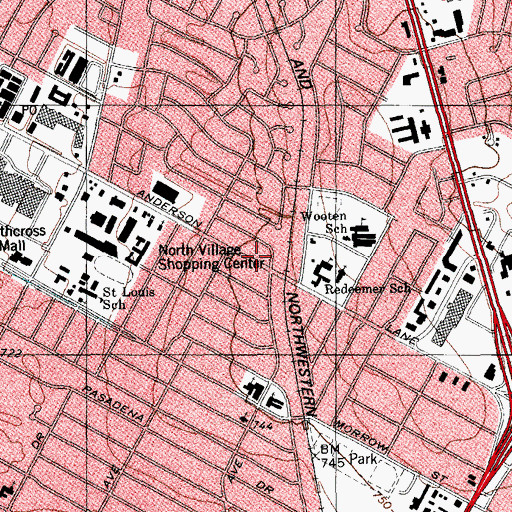 Topographic Map of Summit Lighthouse Church of Austin, TX