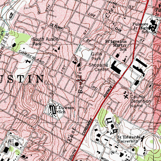 Topographic Map of Trinity Abundant Life Assembly of God Church, TX