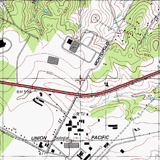 Topographic Map of Trinity Church, TX