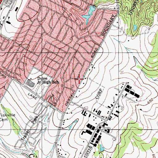 Topographic Map of Unity Center, TX