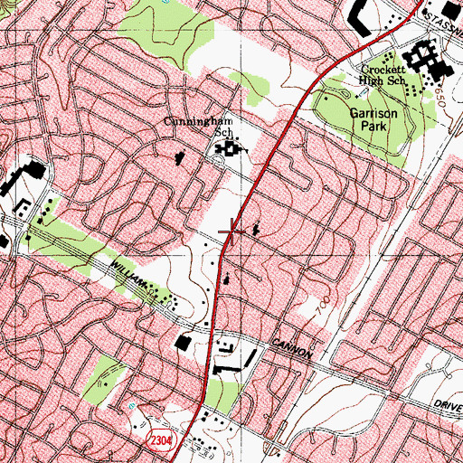 Topographic Map of Austin Fire Department Station 20, TX